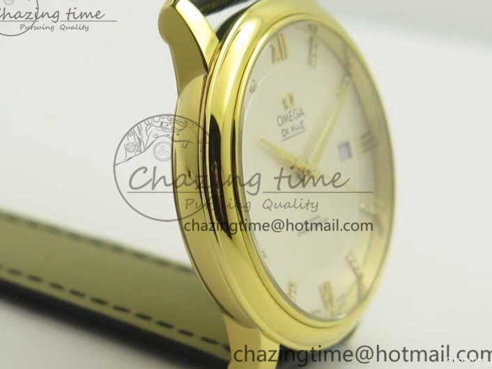 0111 De Ville YG MKF 1:1 Best Edition Silver Dial Diamonds Markers on Black Leather Strap MIYOTA 9015 V Flexible 8046